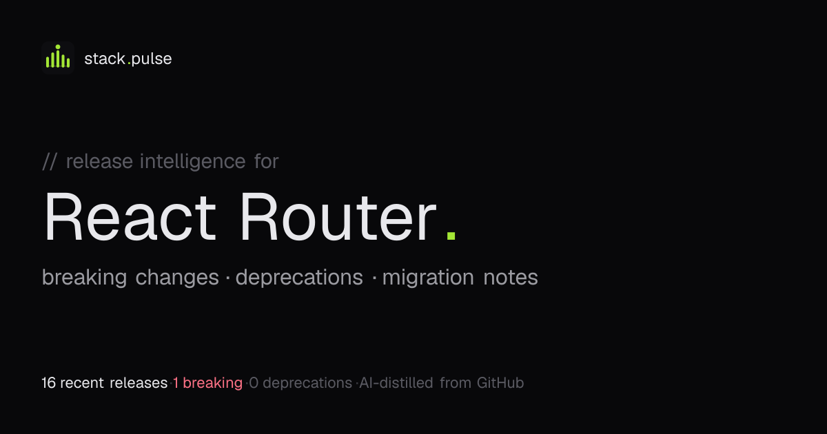 React Router release notes, breaking changes, and upgrade notes ...
